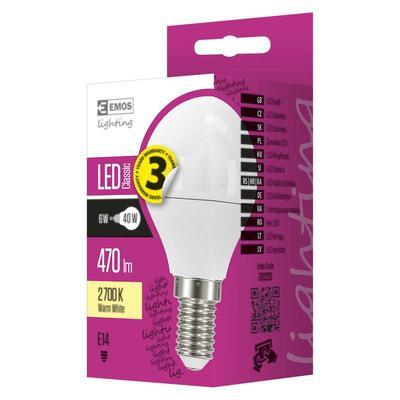 Emos ZQ1220 LED žárovka Classic Mini Globe 6W E14 teplá bílá - 2